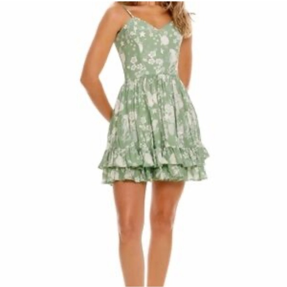 Agua Bendita Vestido Isadora Boho Chic Ruffled Bird Print Dress NWT $220 - Picture 2 of 13